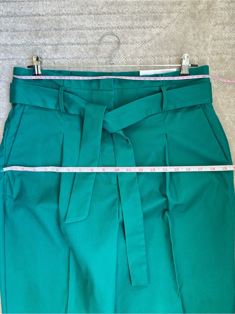 NWT Ann Taylor Emerald Green High Rise Tie Waist Wide Leg Pants Size 10 - Picture 4 of 7
